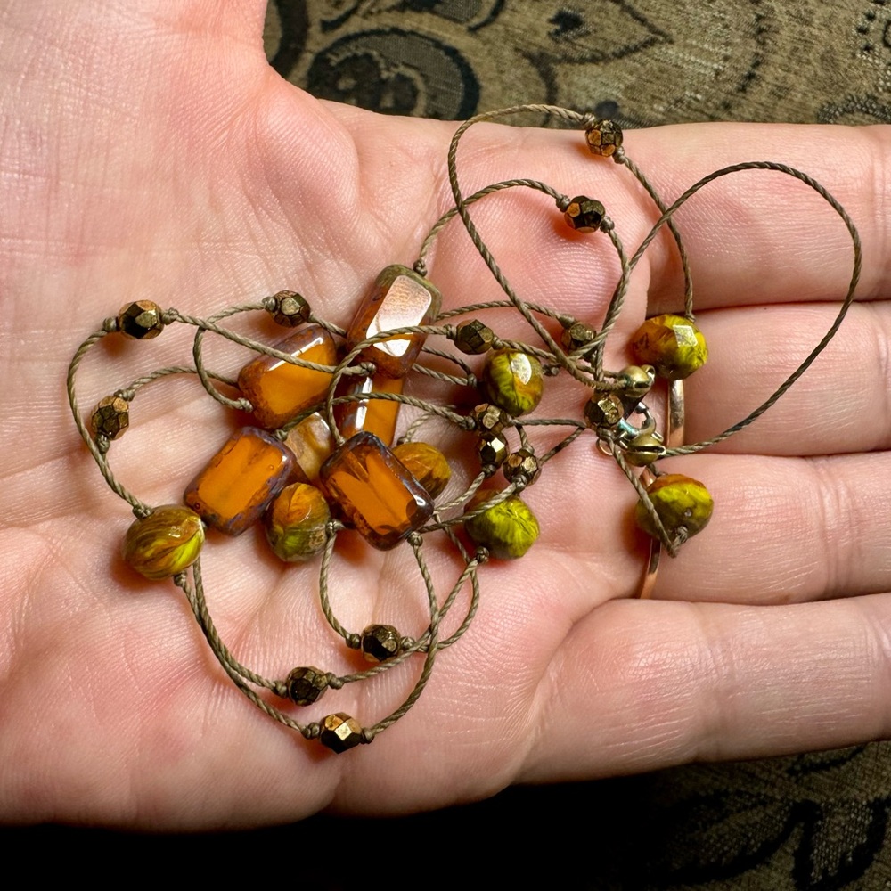 Gemstone and beaded necklace.